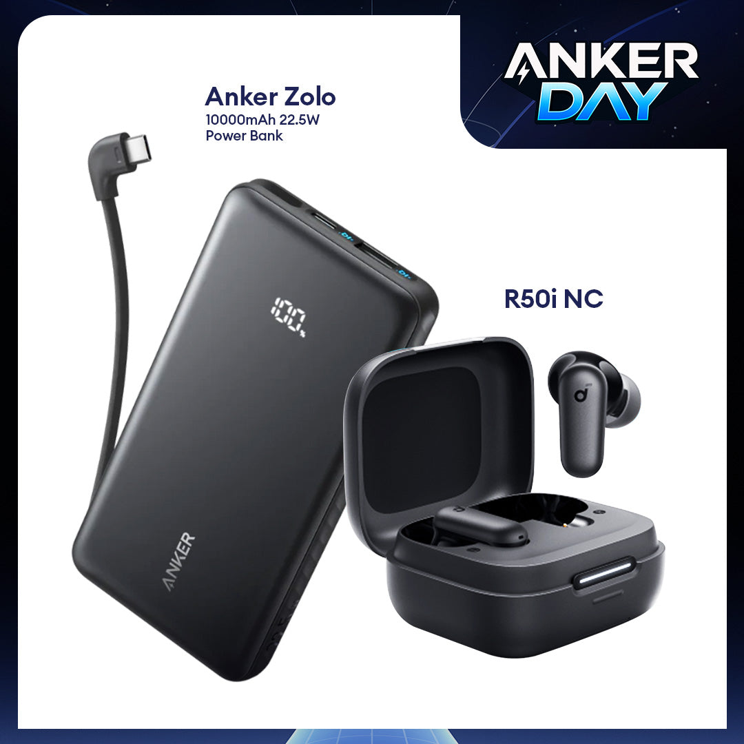 Soundcore R50i NC and Anker Zolo Power Bank (10K, 22.5W) Bundle