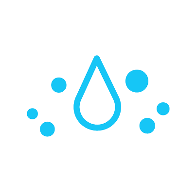 Blue water resist logo.