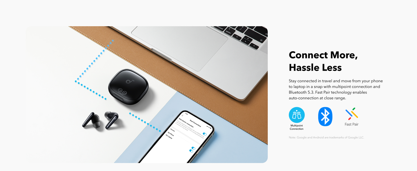 A visual depiction featuring a black-colored earphone, a laptop, and a smartphone, all presented together in a single image.